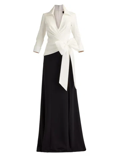 Tadashi Shoji Oversize Bow Sheath Gown In Multi