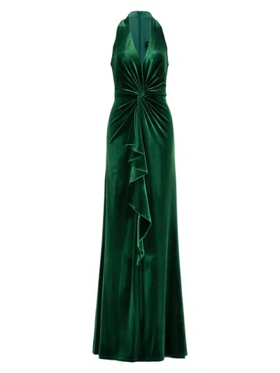 Tadashi Shoji Bal23433l Velvet Long Formal Evening Dress In Green