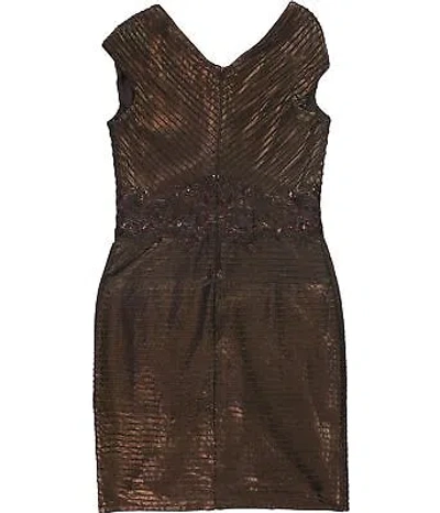 Pre-owned Tadashi Shoji Womens Sequin Cocktail Dress In Gray