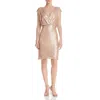Tadashi Shoji Womens Sequined Sparkle Cocktail Dress In Pink