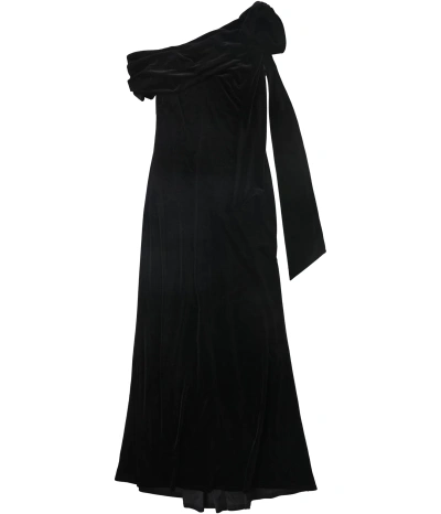 Pre-owned Tadashi Shoji Womens Velvet Gown Dress In Black
