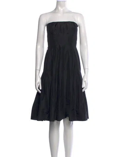 Pre-owned Tadashi Silk Knee-length Dress In Black