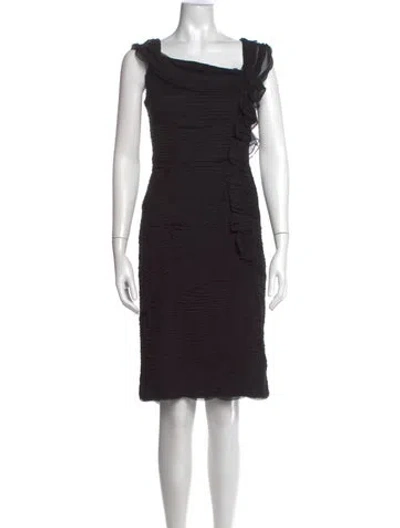 Pre-owned Tadashi Silk Knee-length Dress In Black