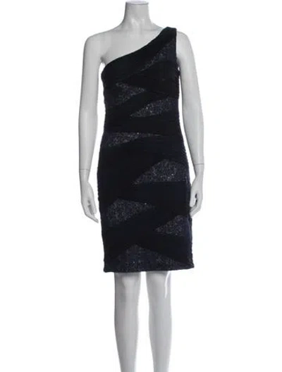 Pre-owned Tadashi Silk Knee-length Dress In Blue
