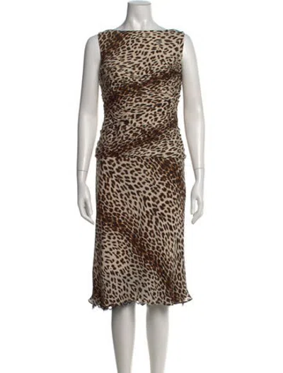 Pre-owned Tadashi Silk Knee-length Dress In Multicolor