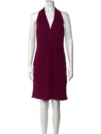 Pre-owned Tadashi Silk Knee-length Dress In Purple
