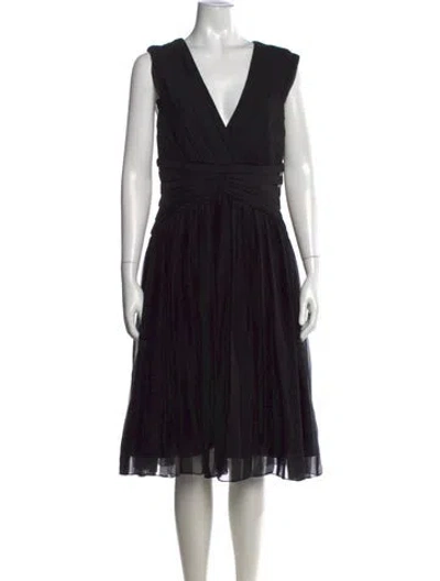 Pre-owned Tadashi Silk Midi Length Dress In Black