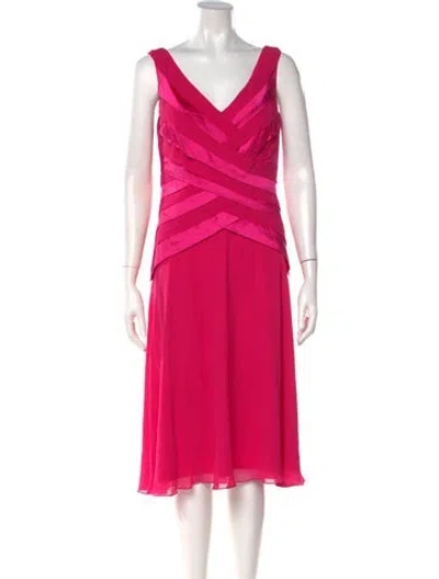 Pre-owned Tadashi Silk Midi Length Dress In Pink