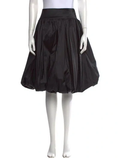 Pre-owned Tadashi Silk Midi Length Skirt W/ Tags In Black
