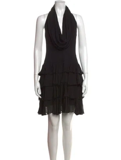 Pre-owned Tadashi Silk Mini Dress In Black