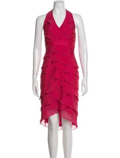Pre-owned Tadashi Silk Mini Dress In Pink