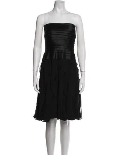 Pre-owned Tadashi Strapless Mini Dress In Black