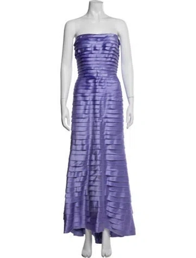 Pre-owned Tadashi Striped Long Dress In Purple