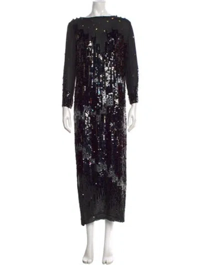 Pre-owned Tadashi Vintage Long Dress In Black