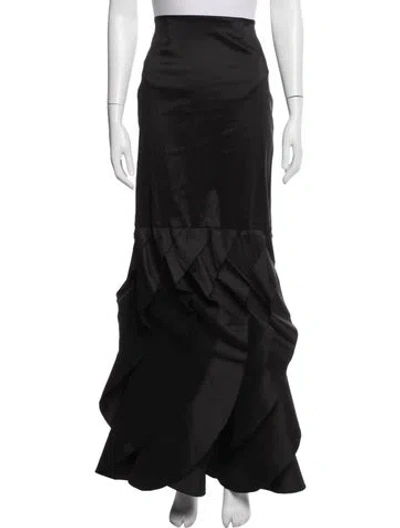 Pre-owned Tadashi Vintage Long Skirt In Black