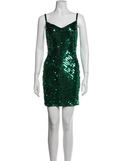 Pre-owned Tadashi Vintage Mini Dress In Green