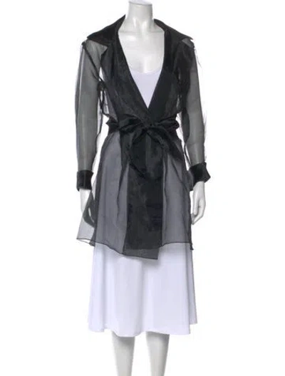 Pre-owned Tadashi V-neck Long Sleeve Top In Black