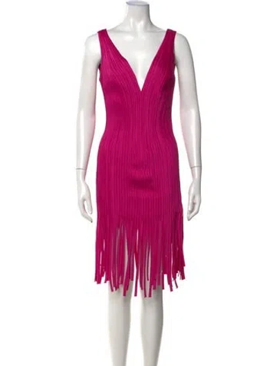 Pre-owned Tadashi V-neck Mini Dress In Pink