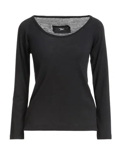 Tadashi Woman T-shirt Black Size Xl Wool, Elastane