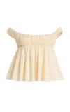 Tae Park Cotton Babydoll Top In White