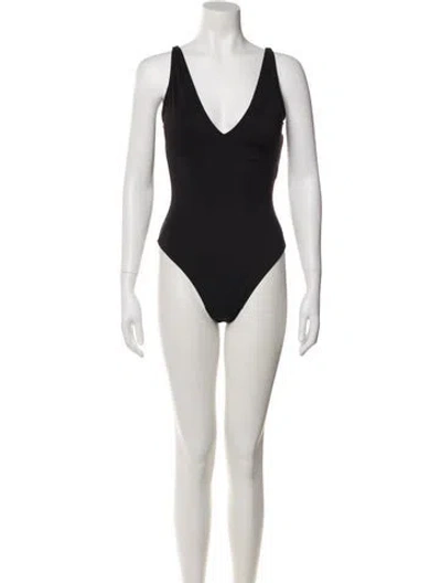Pre-owned Tae Park Cutout Accent One-piece W/ Tags In Black
