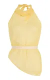 Tae Park Exclusive Kite Silk-chiffon Wrap Top In Yellow