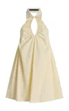 Tae Park Exclusive Ruched Cotton Mini Balloon Dress In Ivory