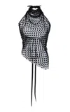 Tae Park Kite Polka-dot Mesh Top In Black