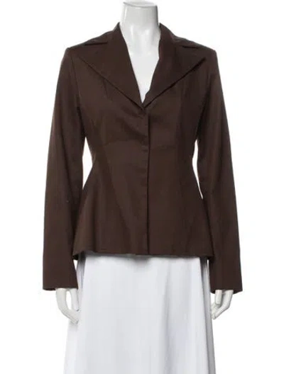Pre-owned Tae Park Silk Blazer In Brown