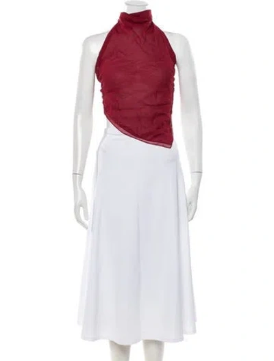 Pre-owned Tae Park Silk Halterneck Top In Red