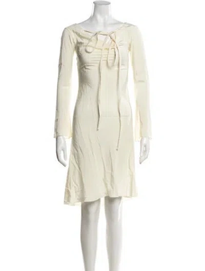 Pre-owned Tae Park Silk Mini Dress In Yellow
