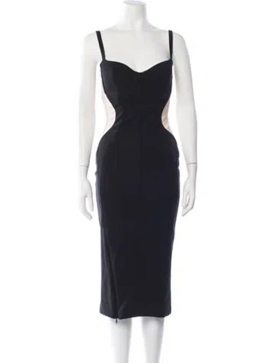 Pre-owned Tae Park Square Neckline Midi Length Dress W/ Tags In Black