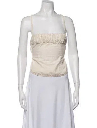 Pre-owned Tae Park Square Neckline Sleeveless Top In Neutrals