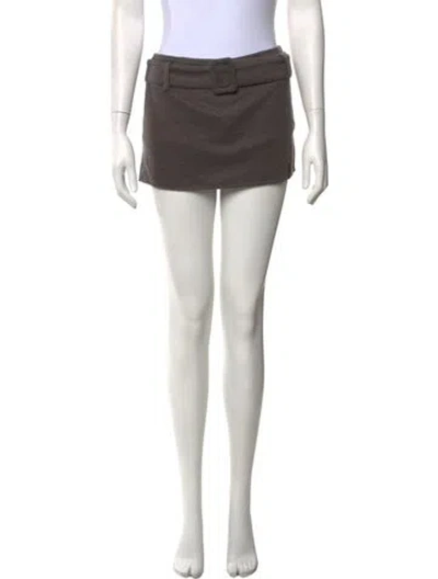 Pre-owned Tae Park Striped Mini Skirt In Grey
