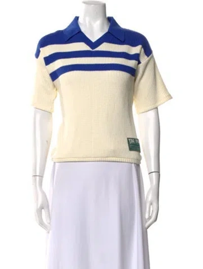 Pre-owned Tae Park Striped V-neck Polo In Multi