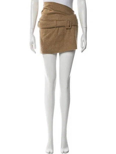 Pre-owned Tae Park Tweed Pattern Mini Shorts In Neutrals