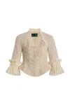 Tae Park Versailles Ruffled Cotton-canvas Top In White