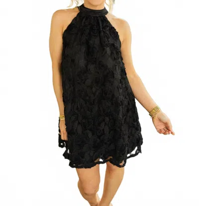 Taelynn Julia Floral Overlay Mini Dress In Black
