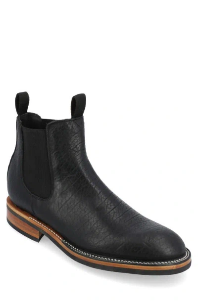 Taft Legion Stitchdown Chelsea Boot In Black Bison