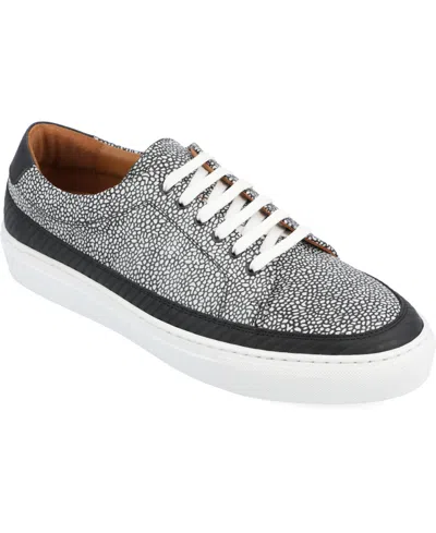 Taft Men's Fifth Ave Handcrafted Custom English Leather Low Top Men's Casual Lace-up Sneaker In Stone