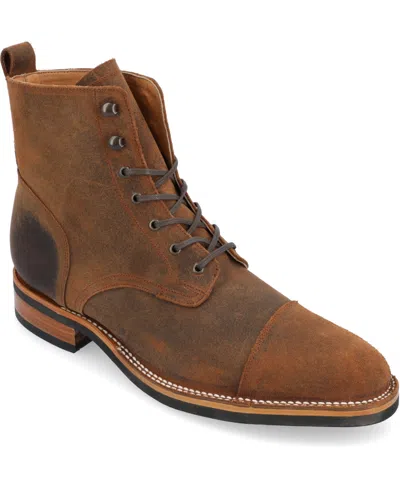Taft Men's Legacy Lace-up Rugged Stitchdown Cap-toe Boot In Rust