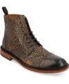 Taft The Rome Embossed Cap Toe Boot In Oro Viejo