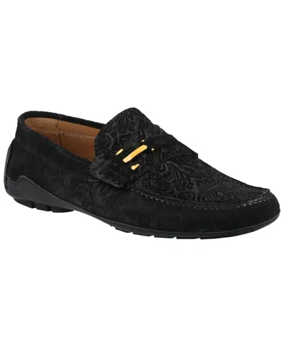 Taft Men's Suede Slip-on Loafers In Black