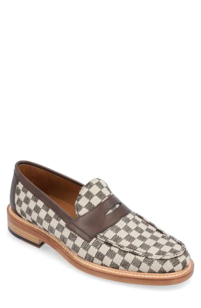 Taft The Fitz Penny Loafer In Brown Check