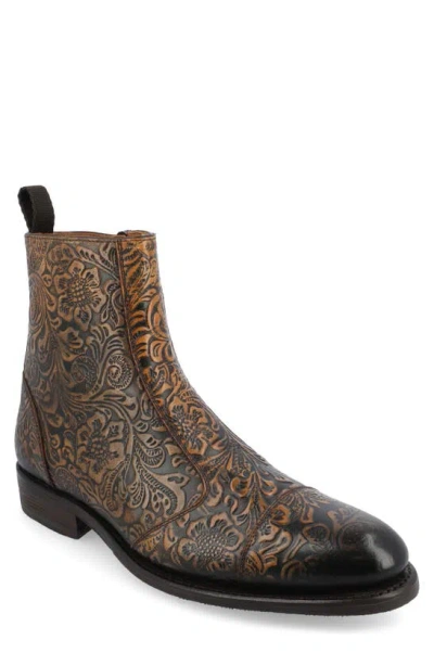 Taft The Lewis Embossed Leather Boot In Oro Viejo