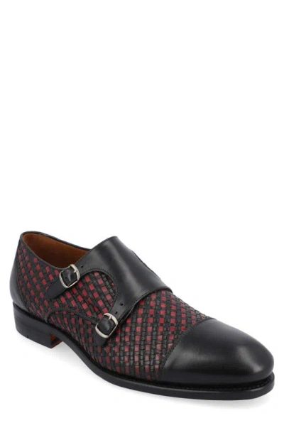 Taft The Lucca Double Monk Strap Shoe In Black Wove