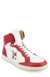 Taft The Rapido High Top Sneaker In Red Hummingbird