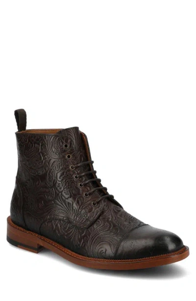 Taft The Rome Embossed Boot In Marron Viejo