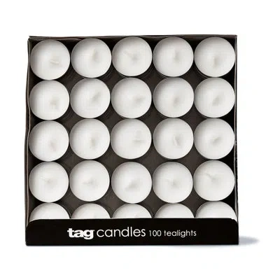 Tag 100 Piece Unscented Tealight Candle Set In White