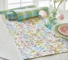 Tag 14.5" X 72" Meadow Runner Reversible Hand Screen Printed Floral Design And Plaid Backing Table H In Multi